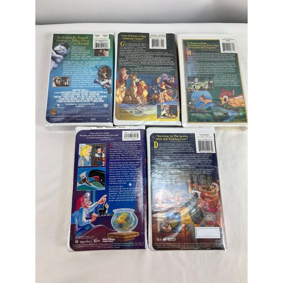 Walt Disney VHS Movie Lot - Cats & Dogs Pinocchio Bambi Lady & The Tramp Aristoc - Picture 4 of 5